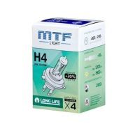 Лампа 24-75/70 Вт. H4 LONG LIFE x4, галогеновая Корея * MTF LIGHT